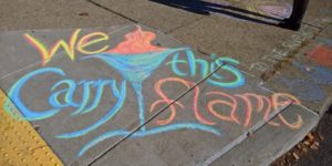 love church chalk art sidewalk theology spirituality Allegheny Unitarian Universalist Church Pittsburgh